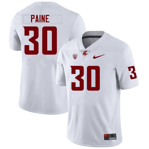Washington State Cougars #30 Dylan Paine College Football Jerseys Sale-White